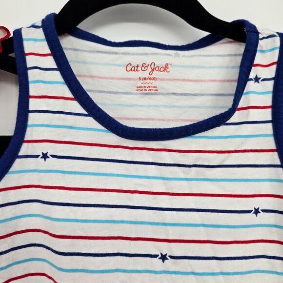 Nannette And Cat & Jack Girls Striped Sleeveless Tank Top Red White Blue Size‎ S - Picture 3 of 8